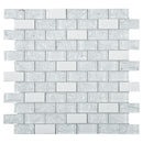 CES-01  Crackle Series - Crushed White Glass & White Marble Mosaic Tile