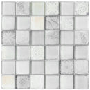 CRN-01  Classic Roman Soft White Glass Mosaic Tile