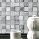 CRN-02  Classic Roman Gray Glass Mosaic Tile