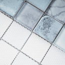 CRN-03  Classic Roman Sky Blue Glass Mosaic Tile