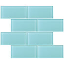 CSA-10  Ocean Blue 3X6 Glass Subway Tile