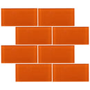 CSA-11  Orange 3X6 Glass Mosaic Tile