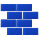 CSA-12  Electric Blue 3X6 Glass Subway Tile