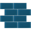 CSA-15  Turquoise Blue 3X6 Glass Subway Tile