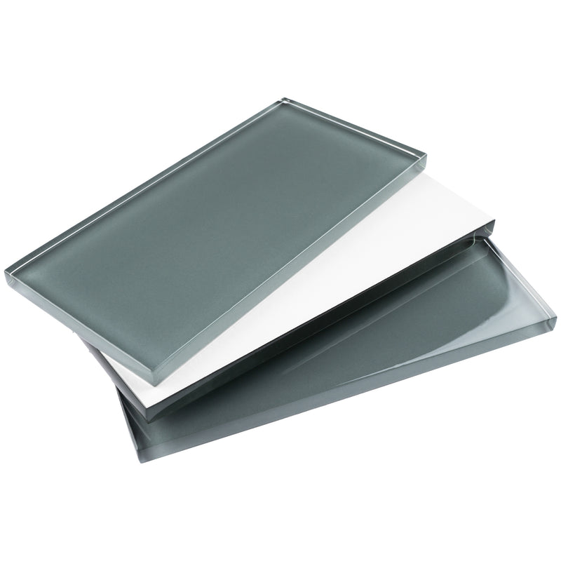 CSA-01  Grey 3X6 Glass Subway Tile