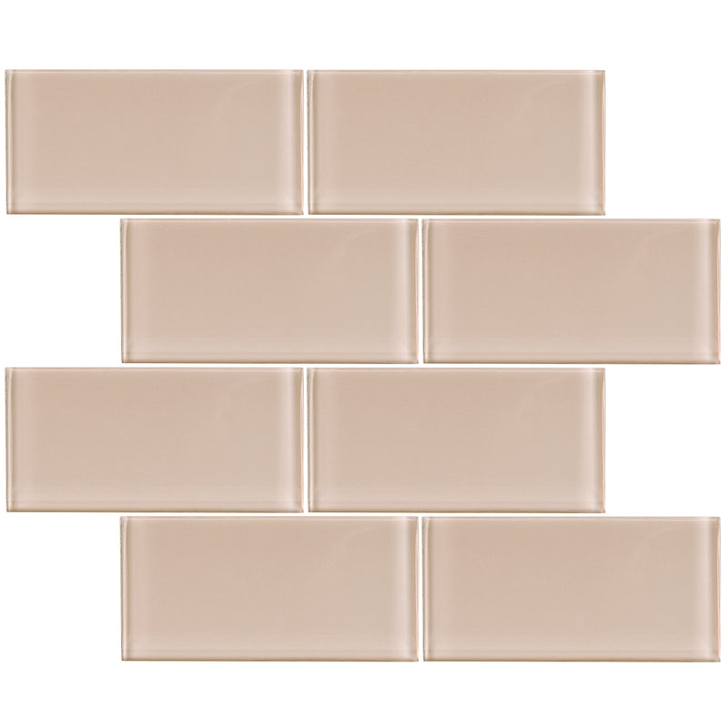 CSA-02  Beige 3X6 Glass Subway Tile