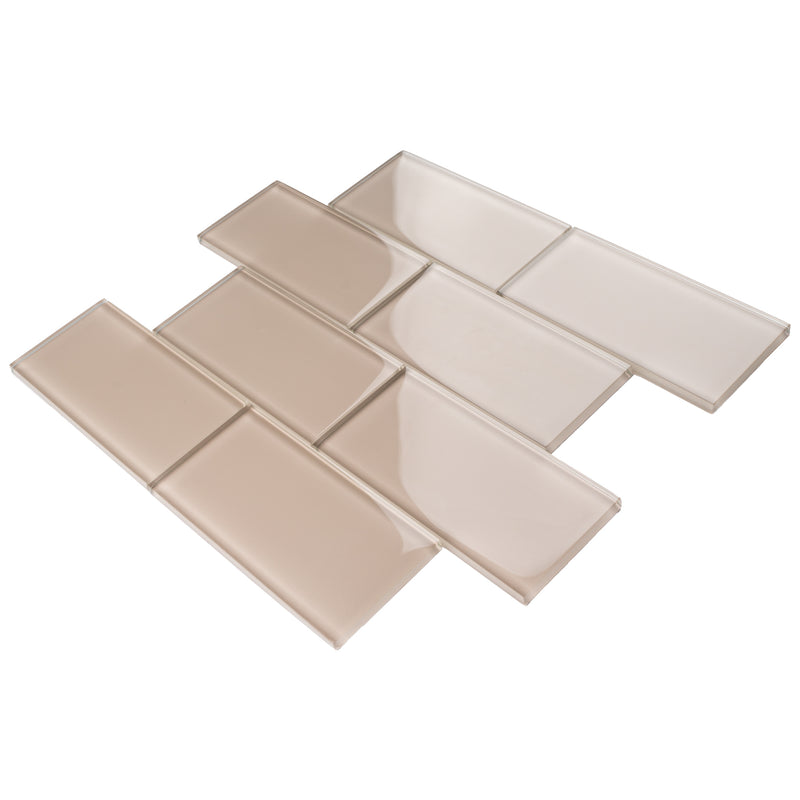 CSA-02  Beige 3X6 Glass Subway Tile