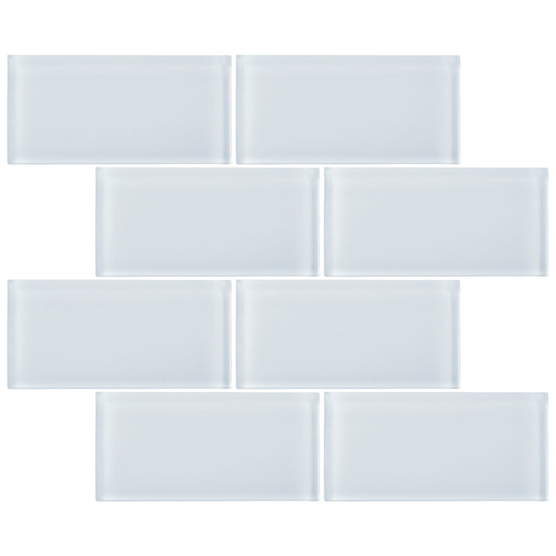 CSA-03  White 3X6 Glass Subway Tile