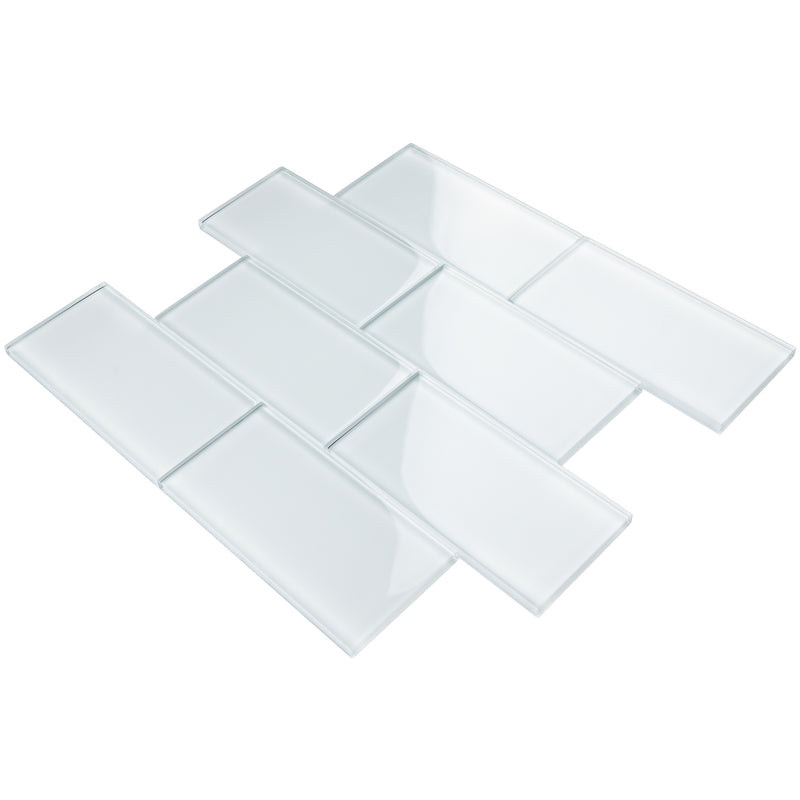 CSA-03  White 3X6 Glass Subway Tile