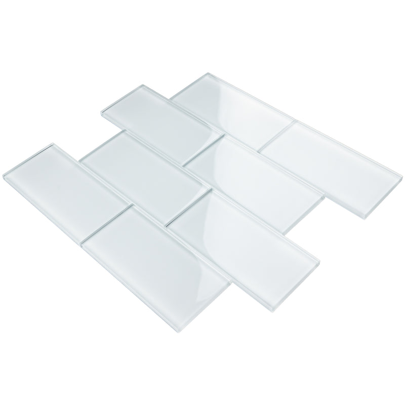 CSA-03  White 3X6 Glass Subway Tile