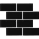 CSA-04  Black 3X6 Glass Subway Tile