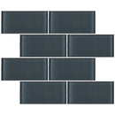 CSA-06  Dark Grey 3X6 Glass Subway Tile