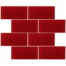 CSA-08  Red 3X6 Glass Subway Tile