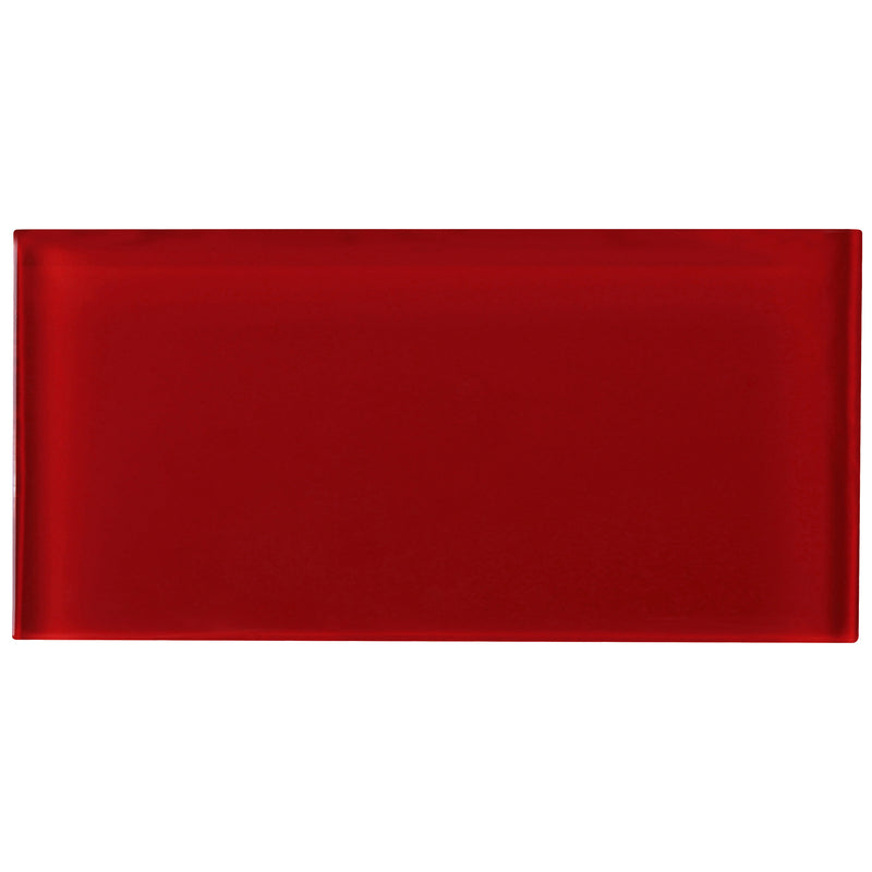 CSA-08  Red 3X6 Glass Subway Tile