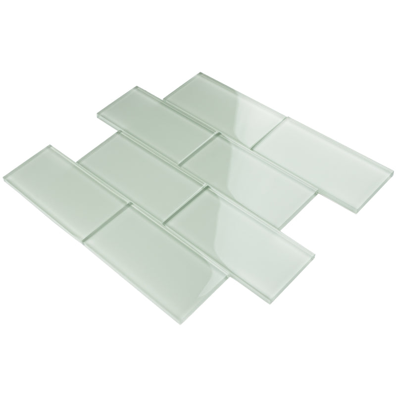 CSA-09  Soft White 3X6 Glass Subway Tile