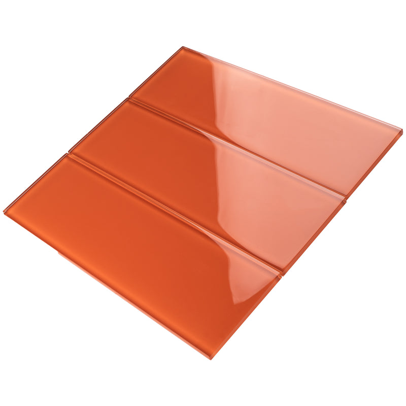 CSB-11  Orange 4X12 Glass Subway Tile