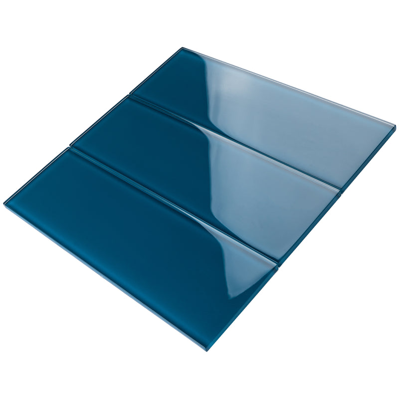 CSB-15  Turquoise Blue 4X12 Glass Subway Tile