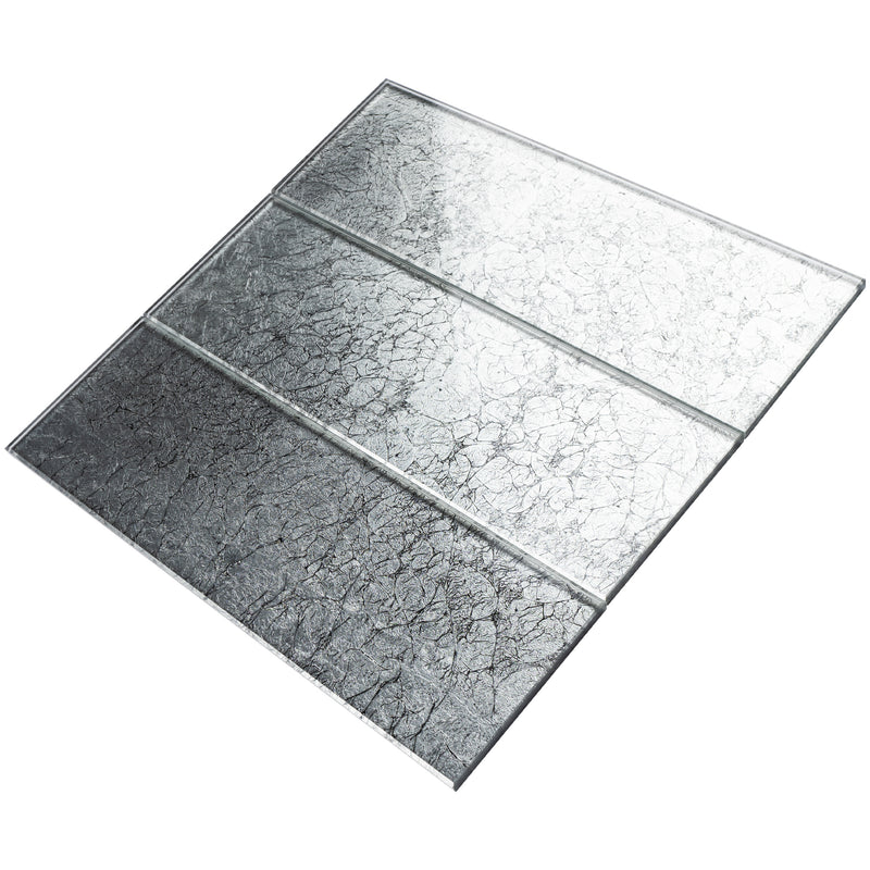 CSB-17  Silver 4X12 Glass Subway Tile