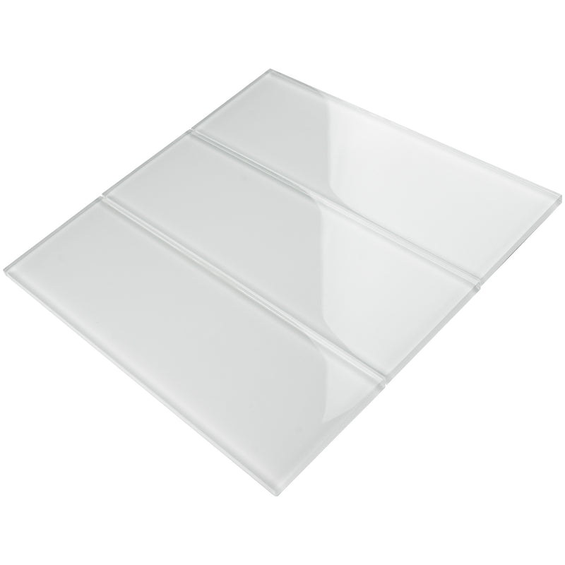 CSB-03  White 4X12 Glass Subway Tile