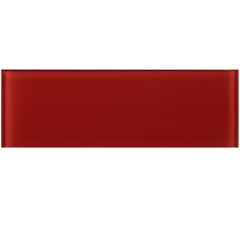 CSB-08  Red 4X12 Glass Subway Tile
