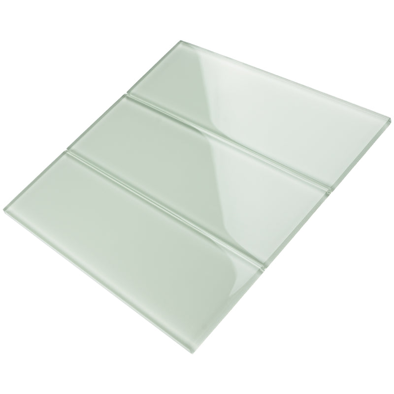 CSB-09  Soft White 4X12 Glass Subway Tile