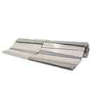 DL-01   Irregular Triangle Wooden Beige Marble And Silver Glass Mosaic Tile