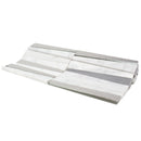 DL-02   Irregular Triangle White Cararra Marble And Silver Glass Mosaic Tile