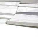 DL-02   Irregular Triangle White Cararra Marble And Silver Glass Mosaic Tile