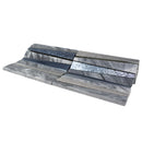 DL-03   Irregular Triangle Cloud Grey Marble And Matallic Glass Mosaic Tile