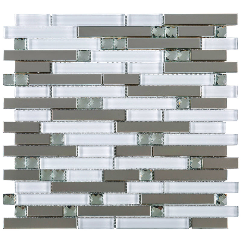 DSS-02  Diamond Series- White Diamond Mosaic Tile