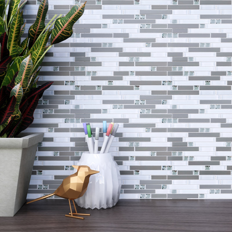 DSS-02  Diamond Series- White Diamond Mosaic Tile