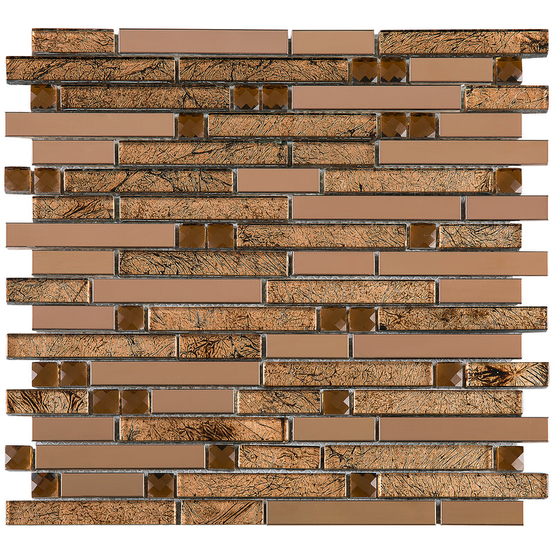 DSS-03  Diamond Series- Brown Diamond Mosaic Tile