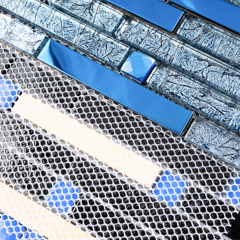 DSS-04  Diamond Series - Blue Diamond Mosaic Tile