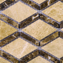 EMP-02  Space Grid - Cedar With Dynasty Border Mosaic Tile