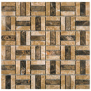 EMP-03  Emperador Series - Maze Crema Marfil And Dark Emperador Mosaic Tile