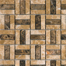 EMP-03  Emperador Series - Maze Crema Marfil And Dark Emperador Mosaic Tile