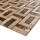 EMP-03  Emperador Series - Maze Crema Marfil And Dark Emperador Mosaic Tile