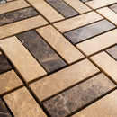 EMP-03  Emperador Series - Maze Crema Marfil And Dark Emperador Mosaic Tile