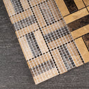 EMP-03  Emperador Series - Maze Crema Marfil And Dark Emperador Mosaic Tile