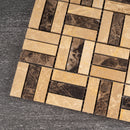 EMP-03  Emperador Series - Maze Crema Marfil And Dark Emperador Mosaic Tile