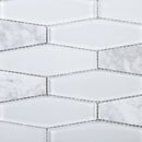 FN-01  Holy Trail - White Carrara With White Glass Mosaic Tile