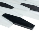 FN-03  Sky Fall - Black Marquina With White Glass Mosaic Tile