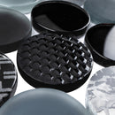 FUDO-02  Exterior Circle - Grey Stone With Black & Grey Glass Mosaic Tile