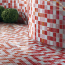 GEM-07  Glare Series - Maple - Red Glass Mosaic Tile