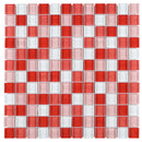 GEM-07  Glare Series - Maple - Red Glass Mosaic Tile