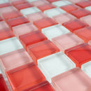 GEM-07  Glare Series - Maple - Red Glass Mosaic Tile