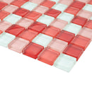 GEM-07  Glare Series - Maple - Red Glass Mosaic Tile