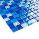 GEM-08  Glare Series - Diving - Blue Glass Mosaic Tile