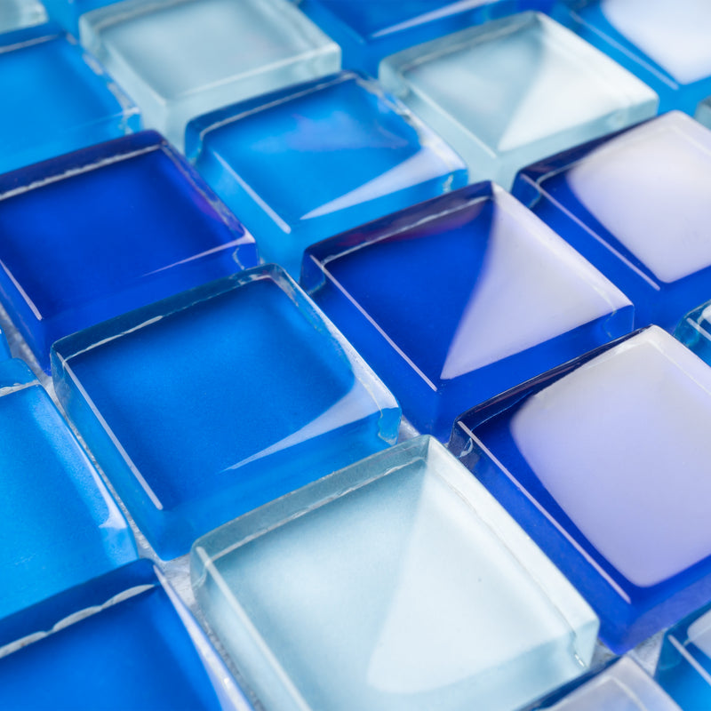 GEM-08  Glare Series - Diving - Blue Glass Mosaic Tile