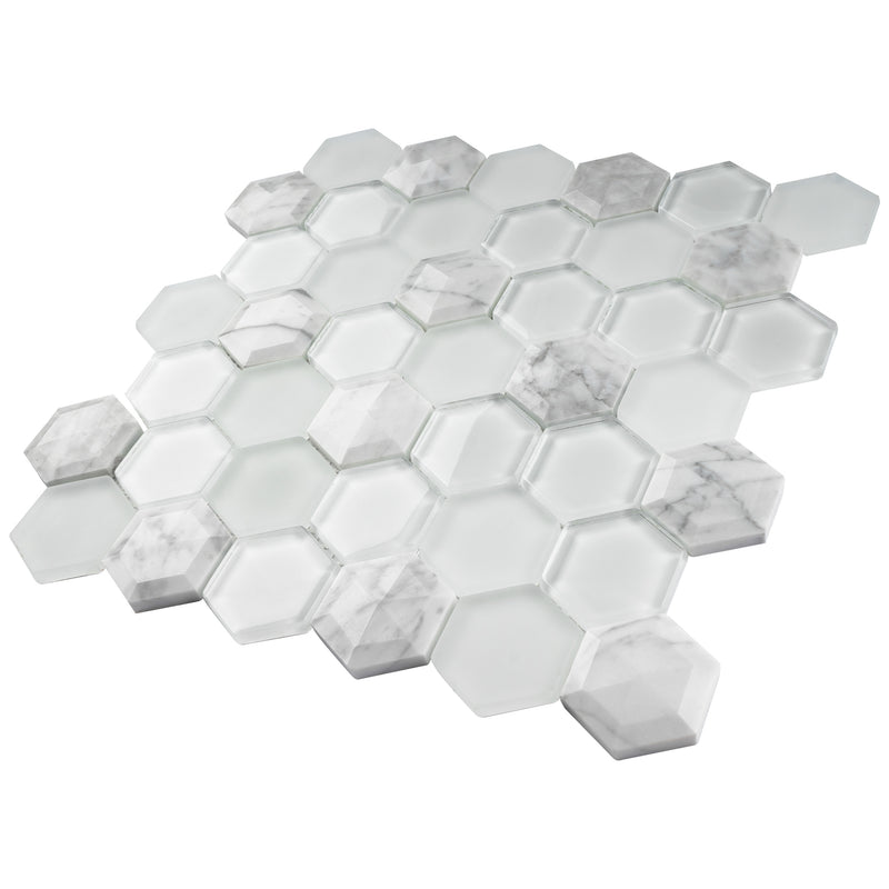 H3D-01  Honeycomb 3D Series - Phantasm Mosaic Tile